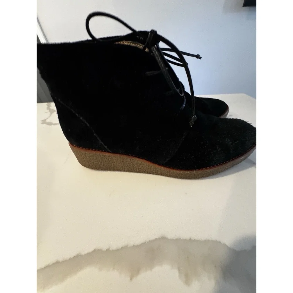 Rebecca Minkoff 'Palmer' Black Suede Lace Up Bootie‎ Size 7
